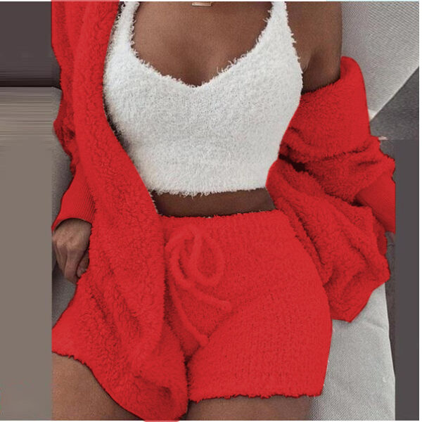 3 Pieces Of Fashionable Ladies Plush Home Clothes - Image 4