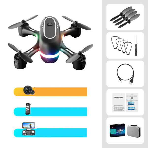 Mini Aerial Photography Gradient LED Remote Control Plane - Image 2