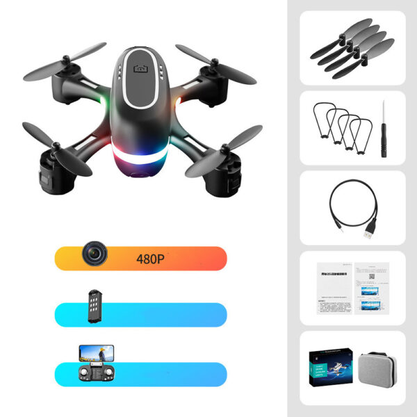 Mini Aerial Photography Gradient LED Remote Control Plane - Image 5