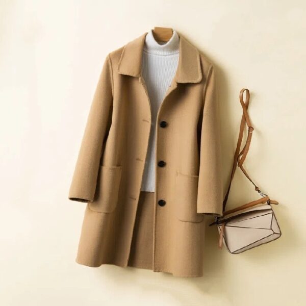 Korean Style Double-sided Cashmere Woolen Coat - Image 3