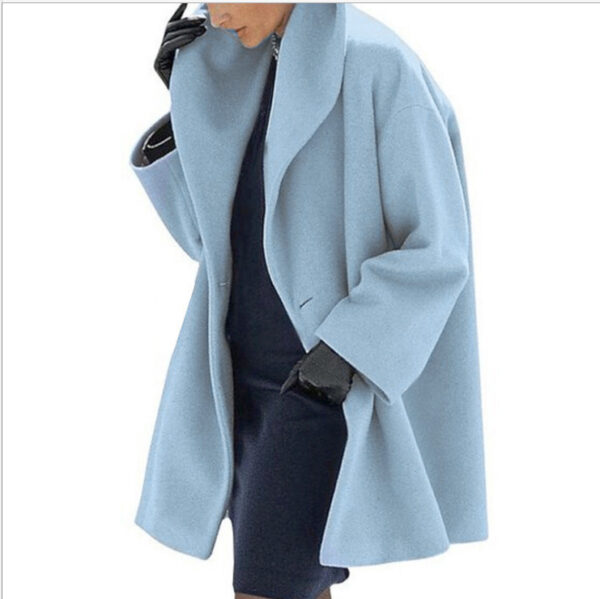 Women's Trendy Clothes Multi-color Round Neck Loose Sweater Woolen Coat Solid Casual Coat For Autumn And Winter - Image 3