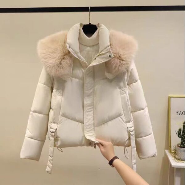 Winter Black Cotton-padded Clothes Coat For Women - Image 4