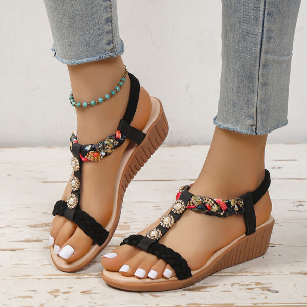 Bohemian Braided Sandals Summer Beach Shoes Women - Image 3