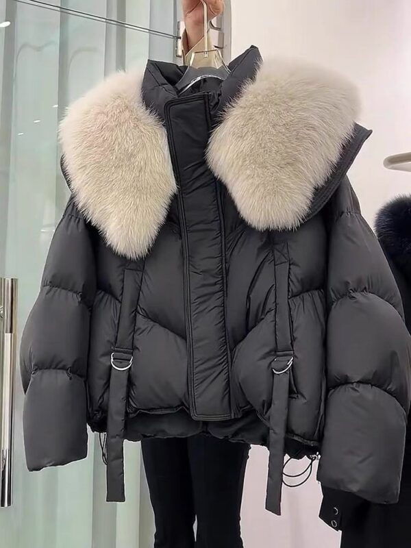 Winter Black Cotton-padded Clothes Coat For Women - Image 8